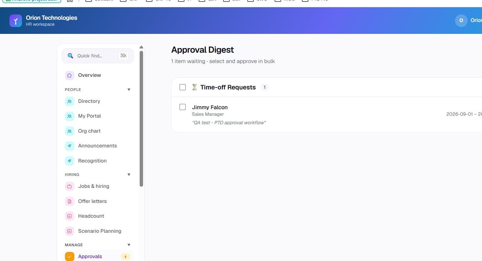 Approvals