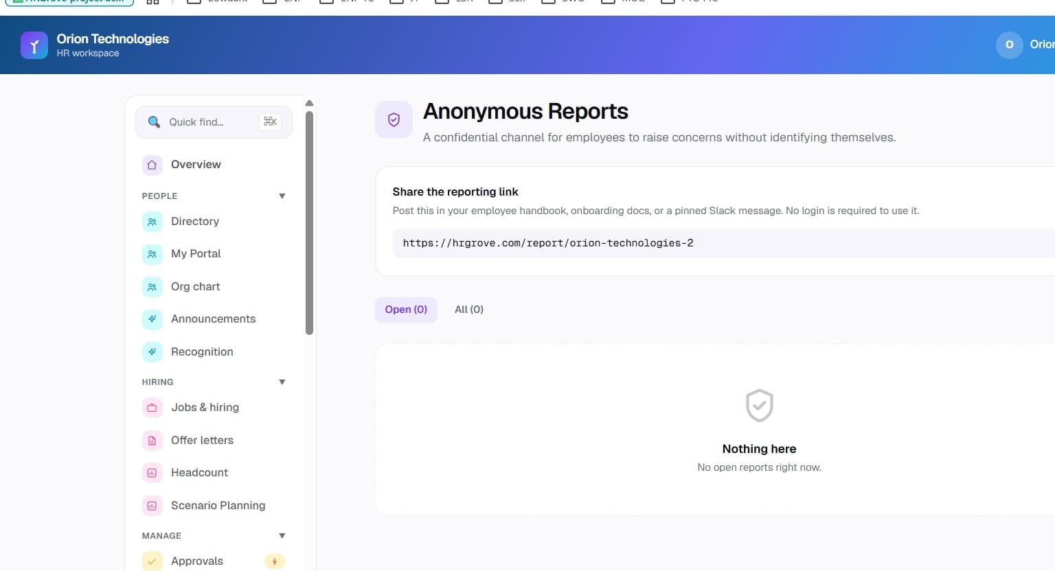 Anonymous Reports
